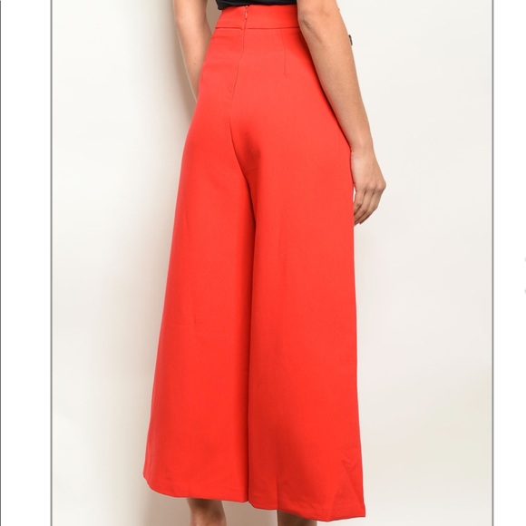 DO + BE flame red high waisted flared pants - Picture 7 of 8
